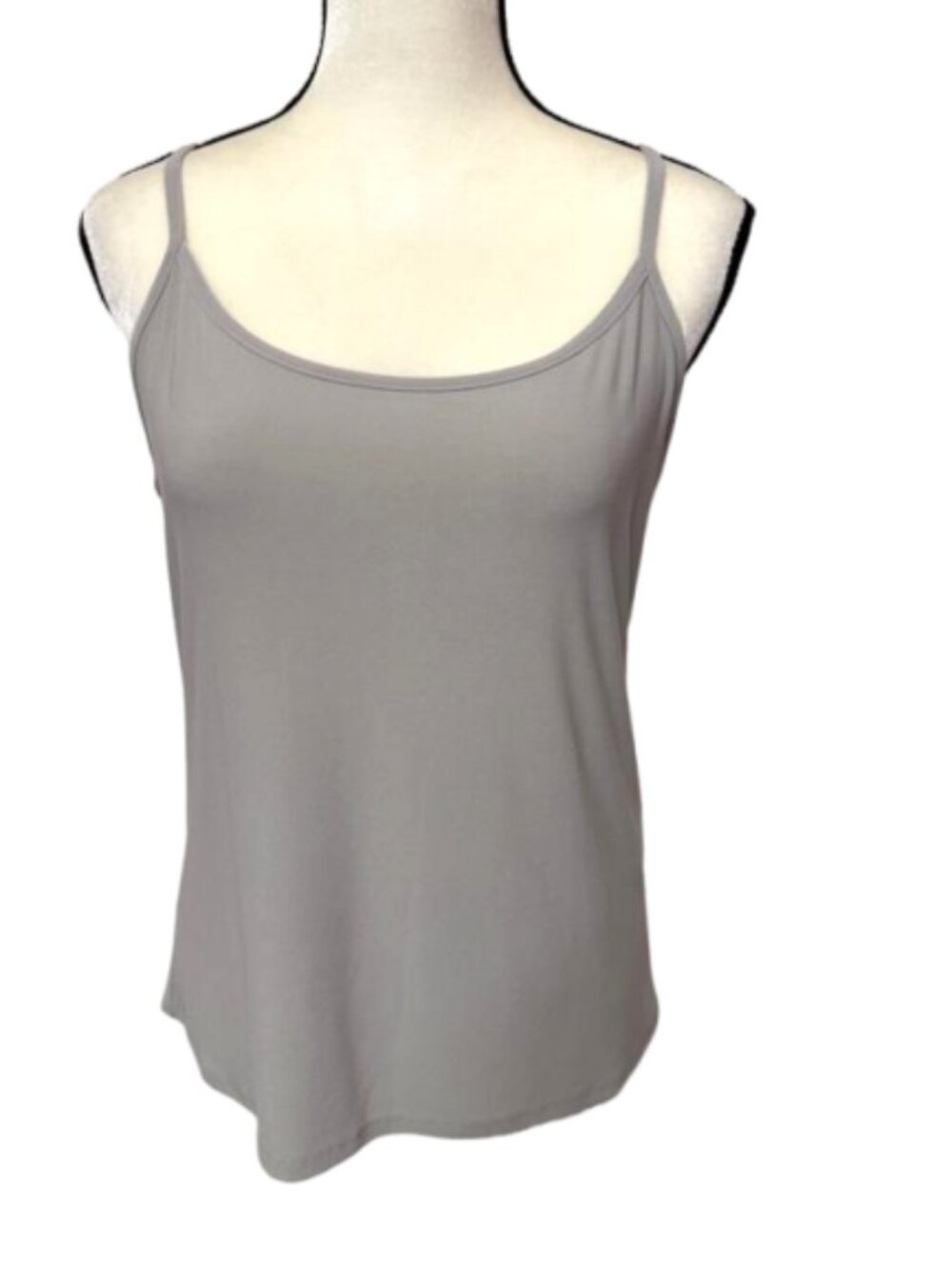 2/$30 White House Black Market Gray Spaghetti Strap Scoop Neck Cami Sz L #2422